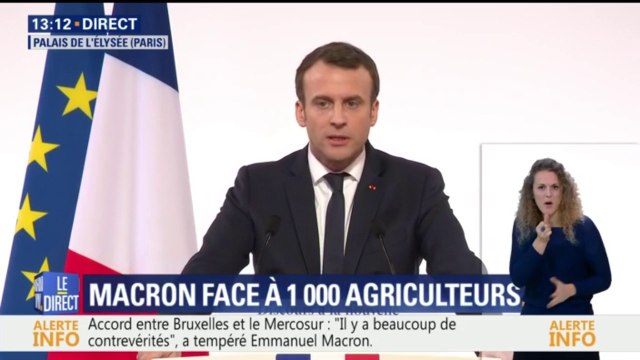 Qui peut dans les yeux me dire que le Mercosur est la cause de son problème? , demande Macron aux agriculteurs