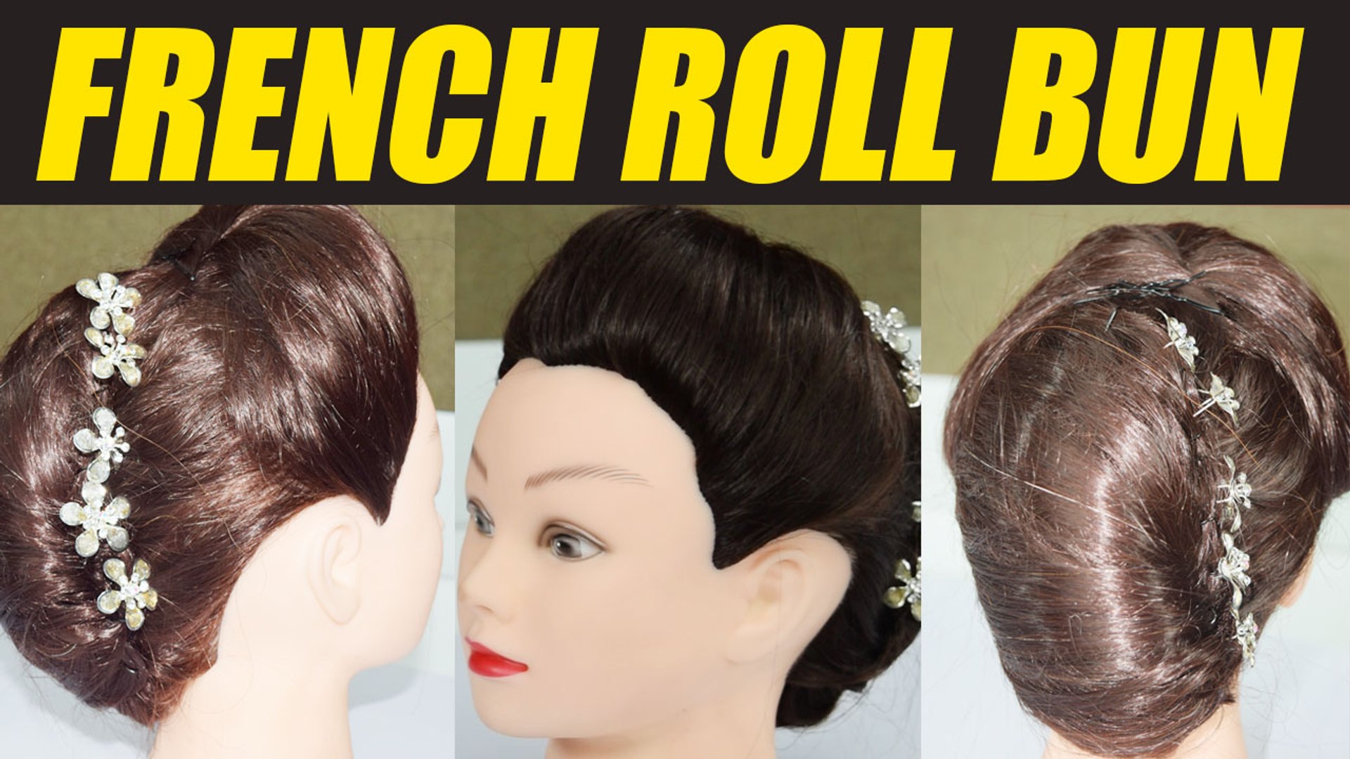 Hairstyle Tutorial French Roll Bun फ र च र ल बन Wedding Hairstyle Boldsky