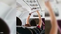 Mujer seca su ropa interior en avión en pleno vuelo