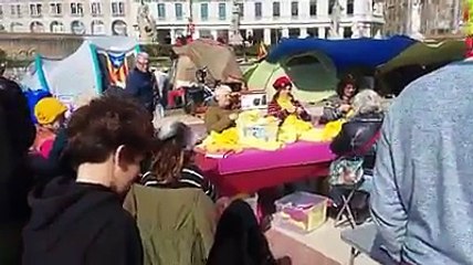 Vídeo de la diferencia entre la acampada tabarnesa y la independentista en Plaza Cataluña