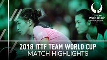 2018 Team World Cup Highlights I Ding Ning/Liu Shiwen vs Hyo Sim Cha/Nam Hae Kim (Group)