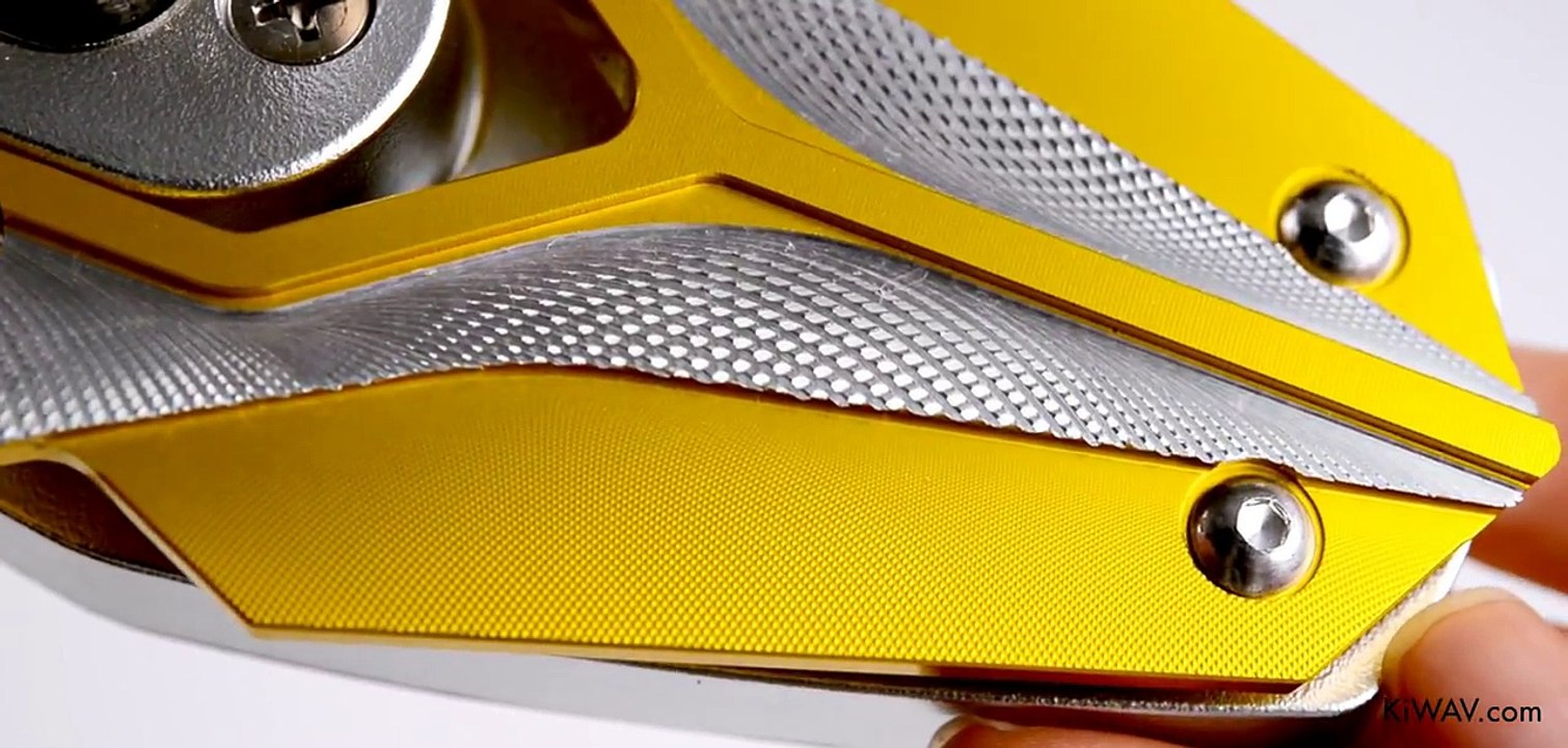 Motorcycle Mirrors Viper Yellow Adjustable Sportsbike with Matte Black Mirror Base | KiWAV