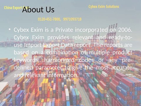 Import Export Data Provider Cybex Exim Solutions