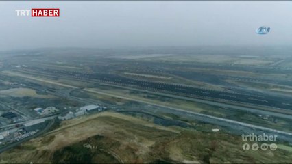 Üçüncü havalimanının biten pisti havadan görüntülendi