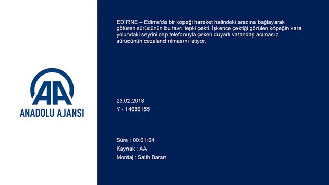 Hareket halindeki araca bağladığı köpeği sürükleyip götürdü - EDİRNE