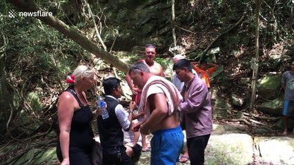 Tourist, 32, killed after falling 100ft down Thai waterfall