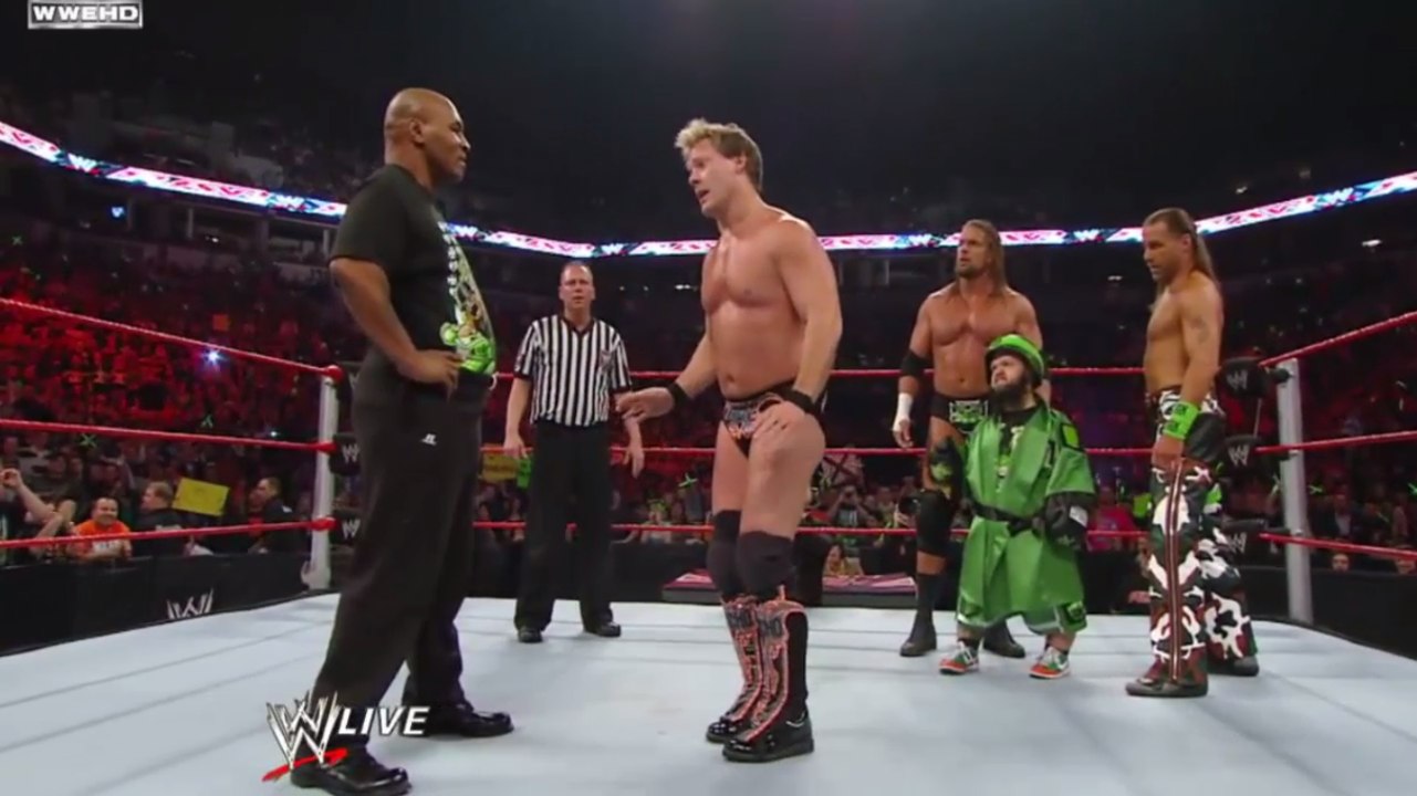 Mike Tyson Knock Out Chris Jericho - WWE RAW