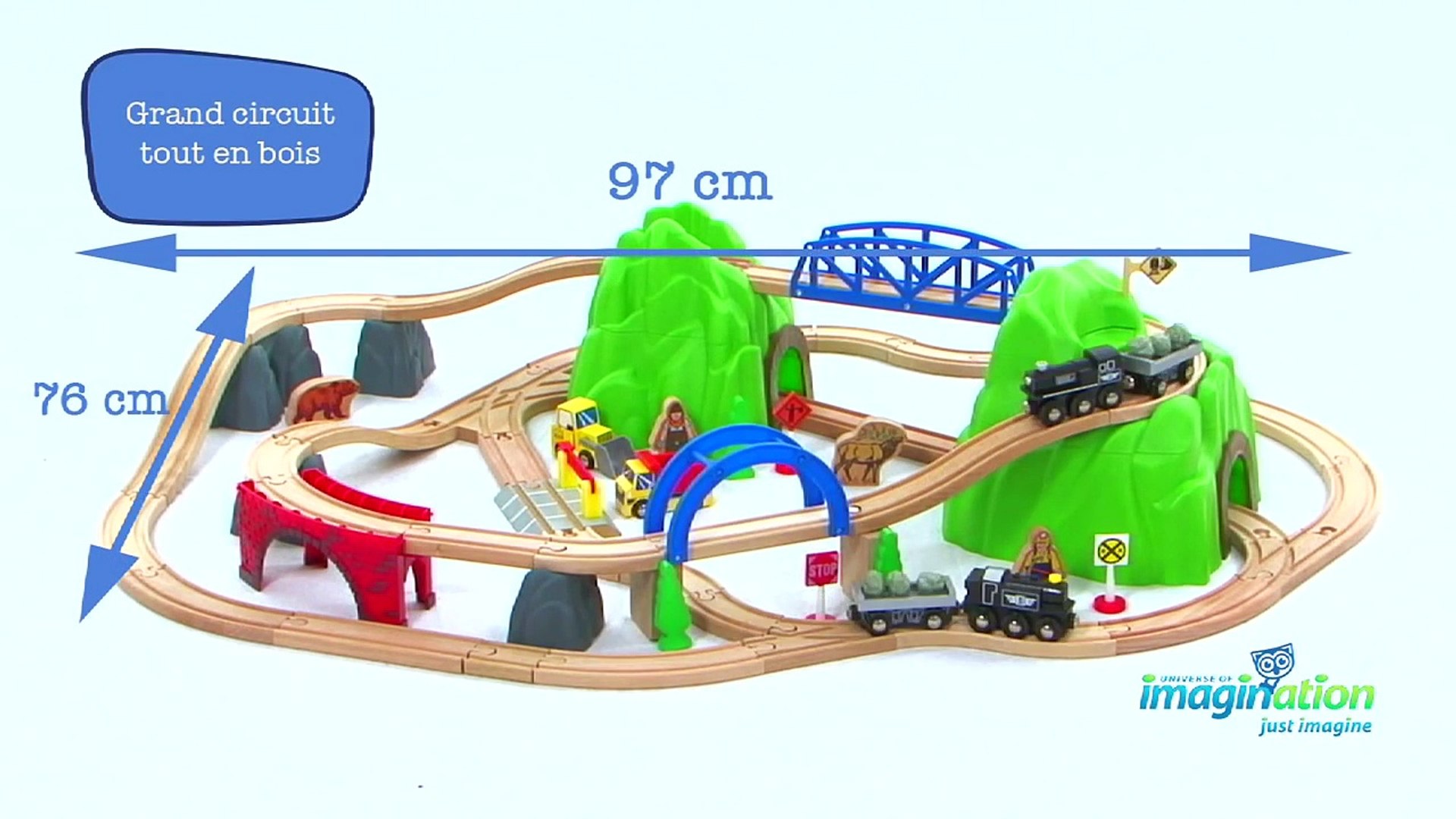 Universe of Imagination - Coffet de train en bois montagne et avalanche - 4  véhicules chez Toysrus - video Dailymotion