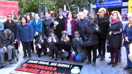 CHP'li kadınlardan çocuk istismarına karşı, maskeli oturma eylemi