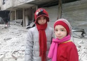 Day After House Damaged, East Ghouta Children Tour Their Neighborhood