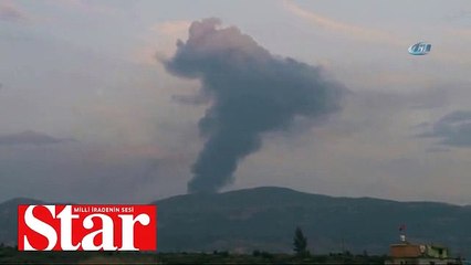 Afrin’de teröristlere ait petrol rafinerisi vurularak imha edildi