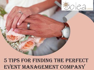 5 Tips for Finding the Perfect Event Management Company