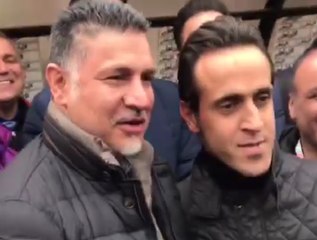 آشتی‌کنان کریمی و دایی قبل از بازی سپیدرود و سایپا