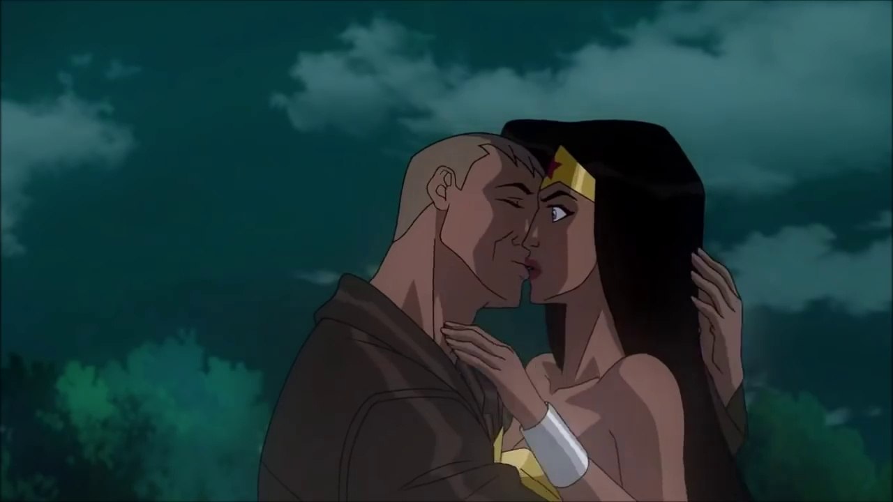To watch a cartoon kiss Wonder Woman man!