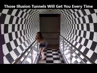 Impossible de rester debout dans ce tunnel à cause d'une simple illusion d'optique