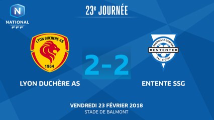 J23 : Lyon Duchère AS - Entente SSG (2-2), le résumé