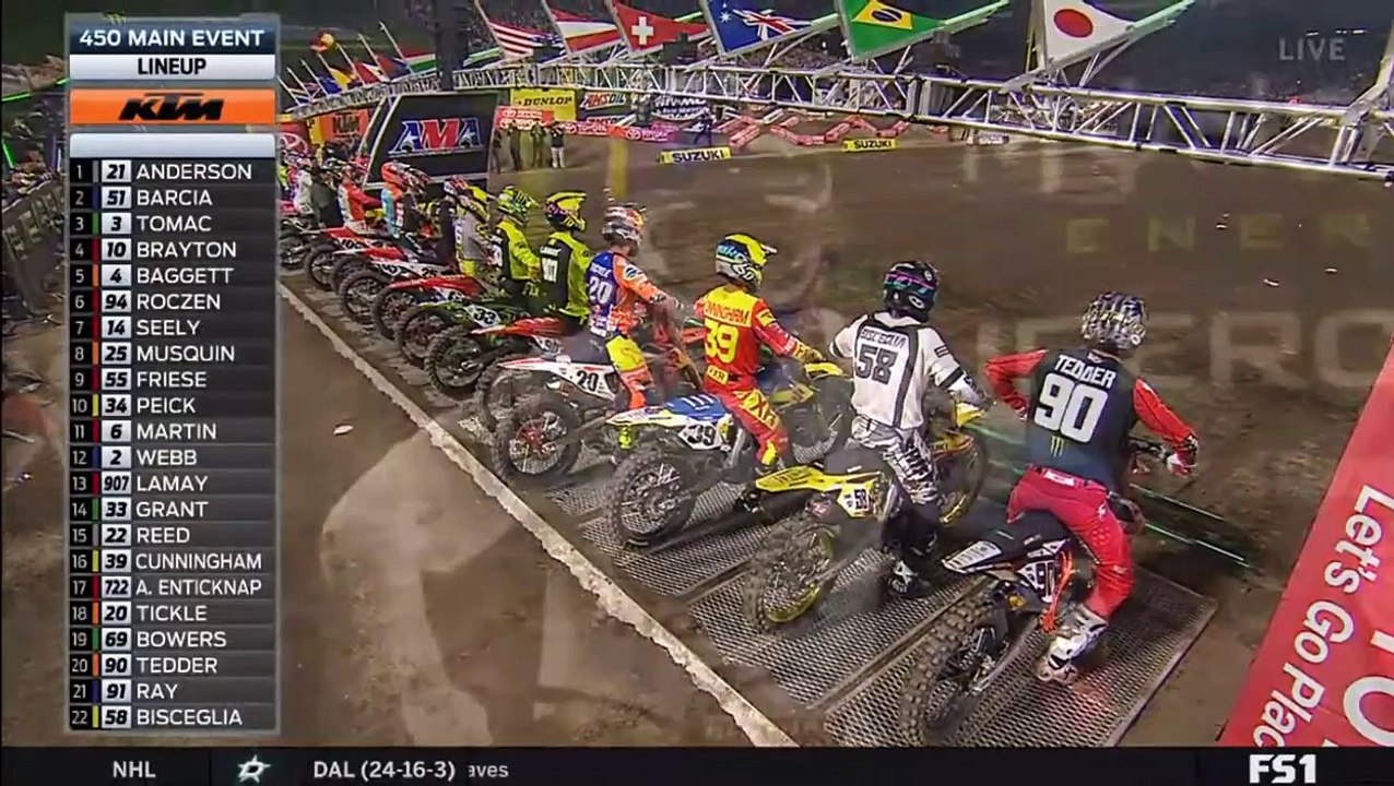 AMA Supercross 2018 Rd 1 Anaheim 1 - 450 Main Event HD 720p (Monster Energy SX round 1, California superkros)