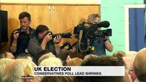UK general election: Conservatives poll lead over Labour shrinks