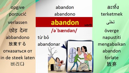 Sentences with abandon, learn english vocabulary with 3000 oxford words