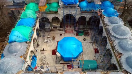 Beyazıt Camii restorasyonu havadan görüntülendi