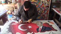 Cumhurbaşkanı Erdoğan’ı  mozaikle resmetti