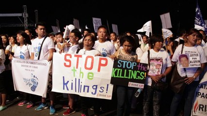 Filipino Catholics protest divorce laws and Duterte's drug war