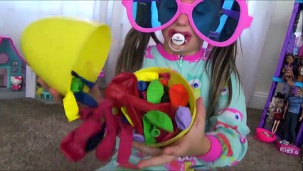 Bad Baby Balloon Pop Challenge Victoria Annabelle Toy Freaks Hidden Minnie Mouse