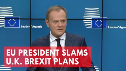 Download Video: EU President Donald Tusk slams U.K.'s Brexit plans as pure illusion