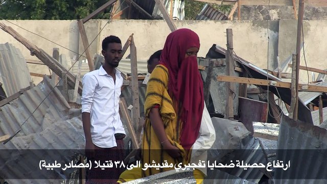 ارتفاع حصيلة ضحايا تفجيري مقديشو الى 38 قتيلا (مصادر طبية)