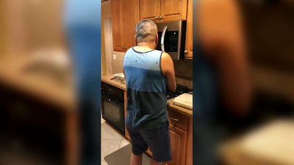 Daughter Scares Dad With Confetti Cannon