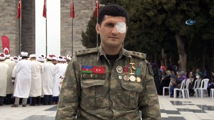 Azerbaycanlı Gazi Musavi'den Şehitler Abidesi'nden Afrin'deki Mehmetçiğe destek