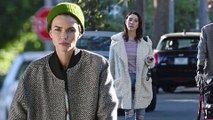 Road to recovery! Ruby Rose spotted for the first time since spinal surgery using walker while leaving therapy session in Beverly Hills with girlfriend.