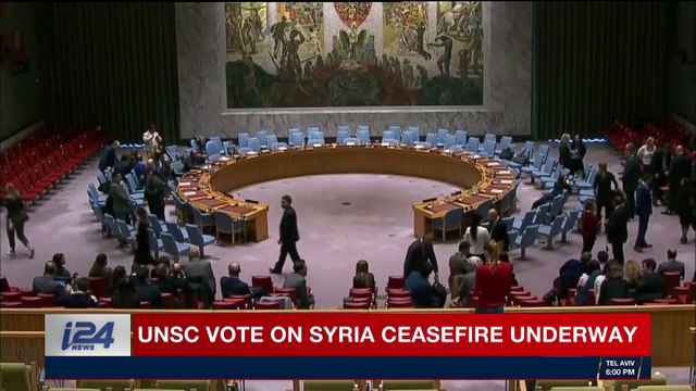 i24NEWS DESK | UNSC vote on Syria ceasfire underway | Saturday, February 24th 2018