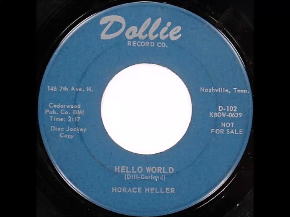 HORACE HELLER Hello World DOLLIE 1959