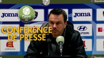 Conférence de presse Havre AC - FBBP 01 (0-0) : Oswald TANCHOT (HAC) - Hervé DELLA MAGGIORE (BBP) - 2017/2018