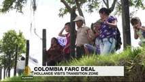 French President Hollande meets FARC rebels in Colombia