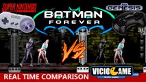 Batman Forever (SNES Vs Mega Drive) Real Time Comparison