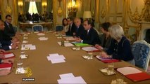 Syria war: White Helmets volunteers meet Hollande