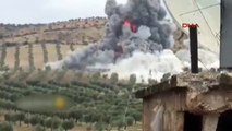 Türk savaş ucakları YPG'li teroristlerin kullandıgı binayı böyle imha etti