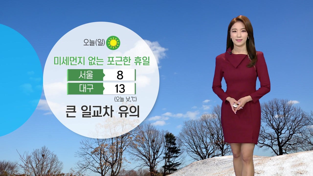 [날씨] 미세먼지 없는 포근한 휴일...큰 일교차 주의 / YTN