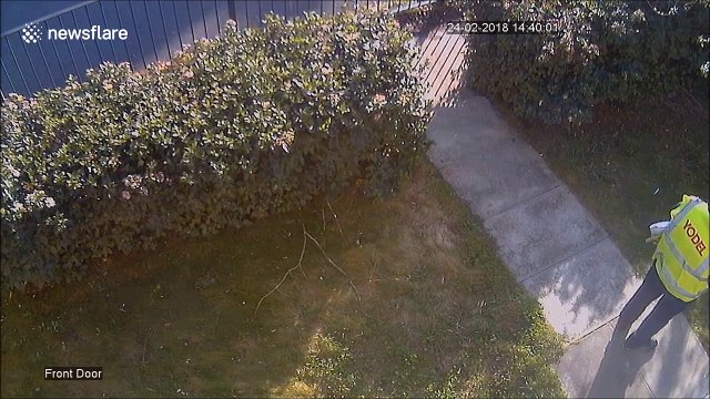 CCTV captures moment man appears to steal parcel left at UK home