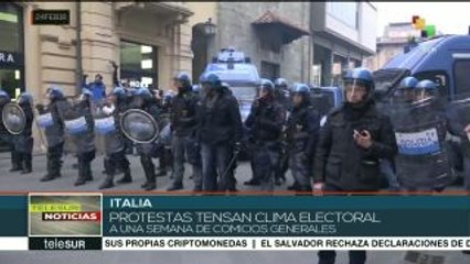 Marchan en Italia a una semana de las elecciones generales