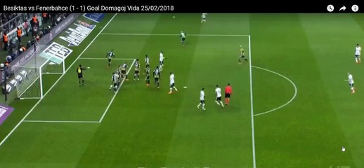 Vida Goal - Besiktas vs Fenerbahce 1-1  25.02.2018 (HD)