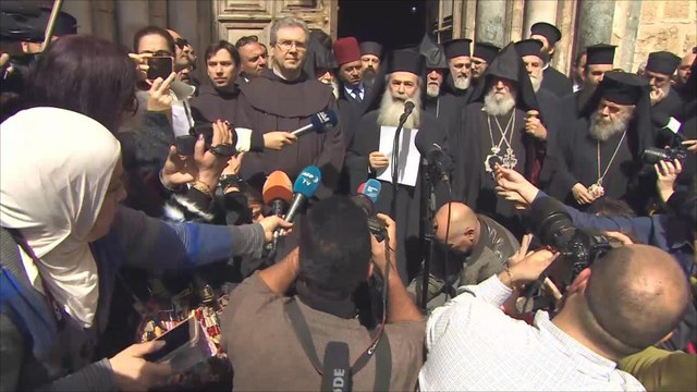 كنيسة القيامة تغلق أبوابها اعتراضا على سلطات الاحتلال