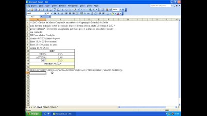 0002-Planilha do Índice de Massa Corporal
