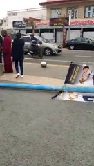 Casablanca  Chute d'un lampadaire à la Corniche