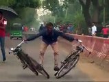 Cycle stunts || two cycle driven || men stunt with cycle