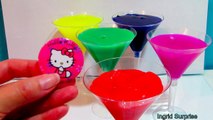 Learn Colors Clay Slime Surprise Toys Cocktail Rainbow Colours Slime Hello Kitty, Bugs Bunny