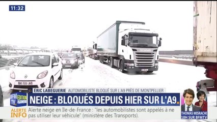 "On nous laisse poireauter, c'est scandaleux." La colère d'un automobiliste toujours coincé sur l'A9, près de Montpellier