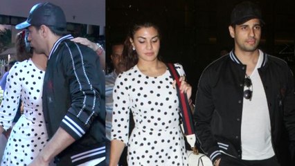Jacqueline Fernandez And Sidharth Malhotra HUG AND KISS AT Mumbai Airport